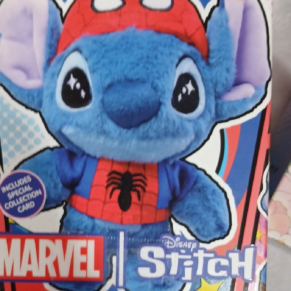 Disney Stitch Plush in Blue Spider Costume by Marvel